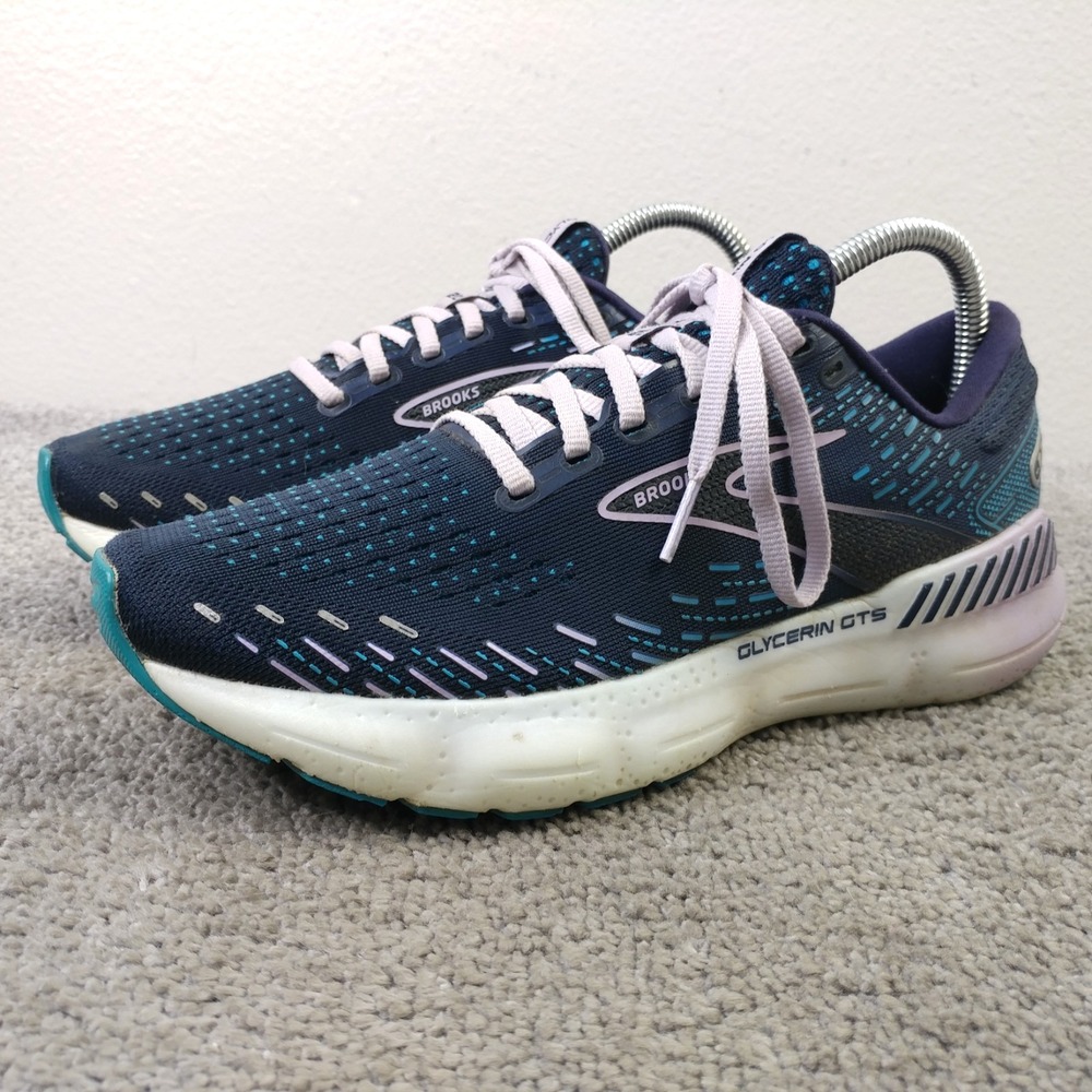Brooks Glycerin GTS 20 Womens Size 8 Running Shoes Blue Sneakers 1203701B499